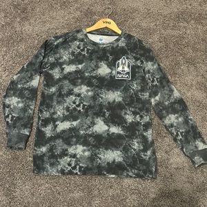 Black Tie Dye Hyper Space NASA Long Sleeve T-Shirt